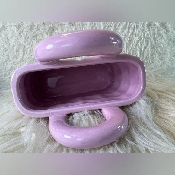 Charming Pink Ceramic Handbag Decor – Approx 6"W x 4.5"H x 2"W - Picture 4 of 8